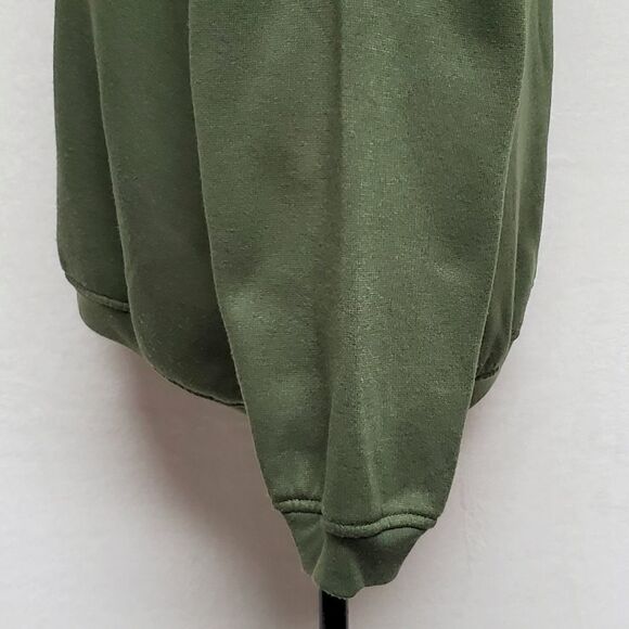 Vintage 90s Basic Editions Olive Green Teddy Bear Floral Fleece Lined Sweatshirt - Picture 7 of 11